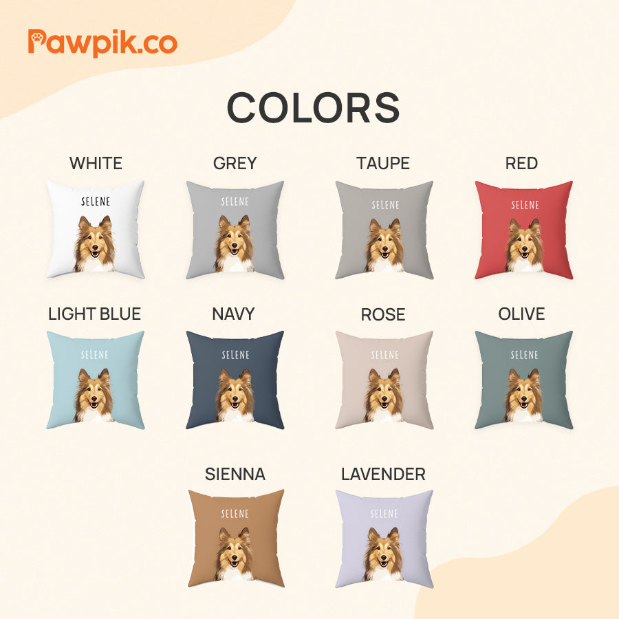 Super Adorable Custom Dog Portrait Cartoon Square Pillow - Gift For Pet Lovers