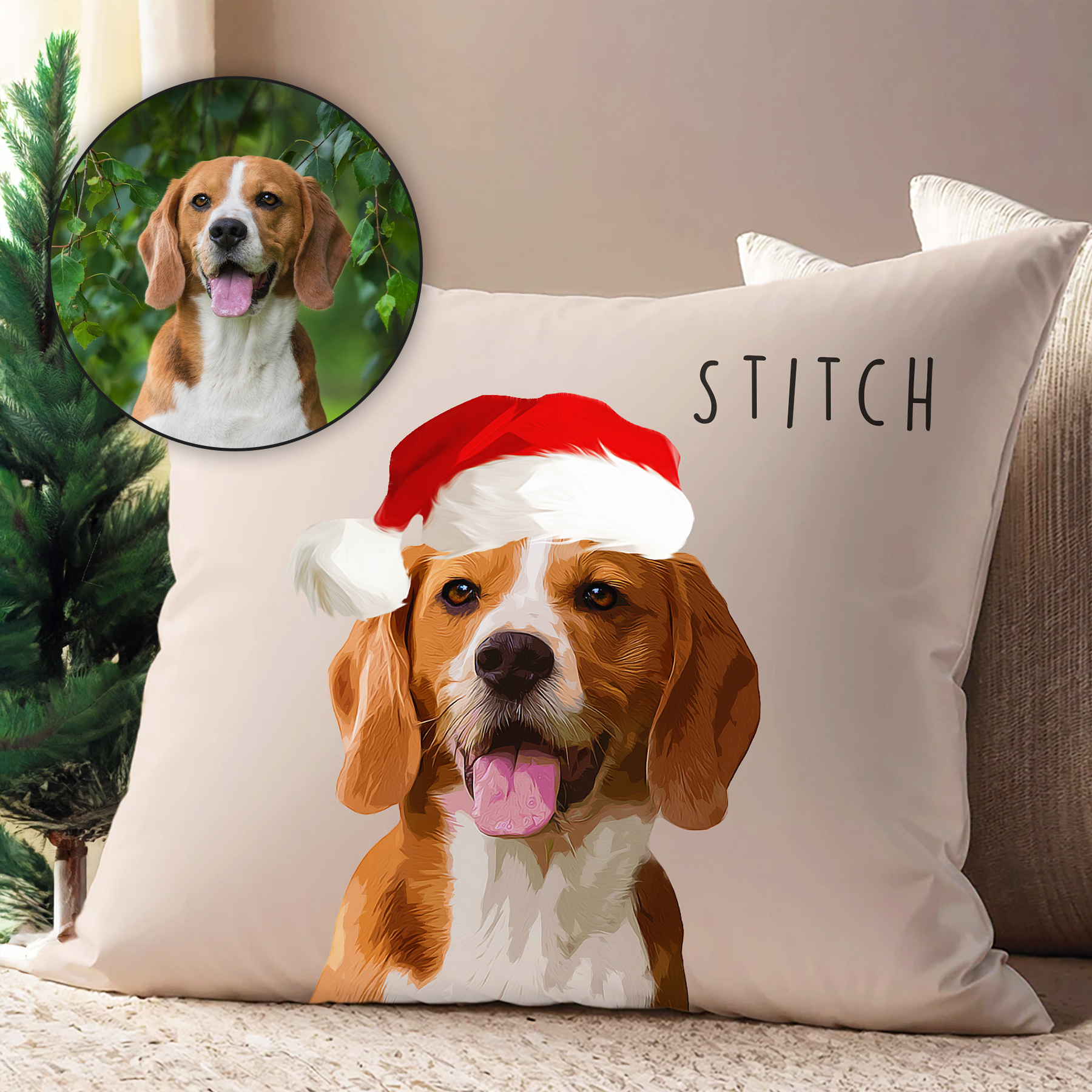 Custom Super Cute Pet Photo, Personalized Square Pillowcase - Christmas Gift For Pet Owners