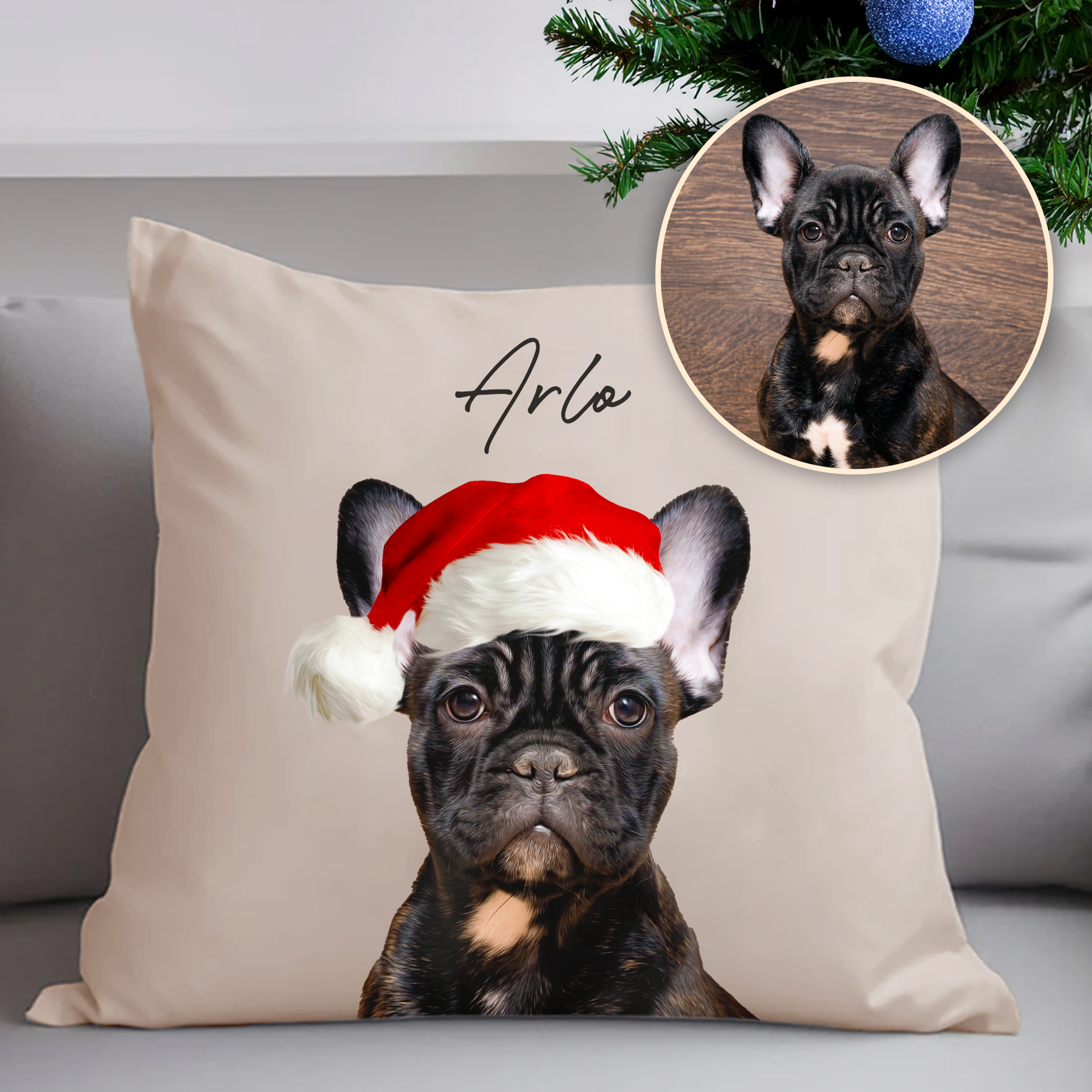 Custom Adorable Pet Photo, Personalized Square Pillowcase - Christmas Gift For Pet Owners