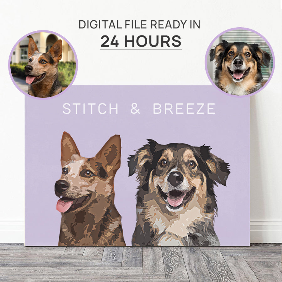 Funny Custom Dog Portrait Horizontal Poster - Gift for Pet Lovers