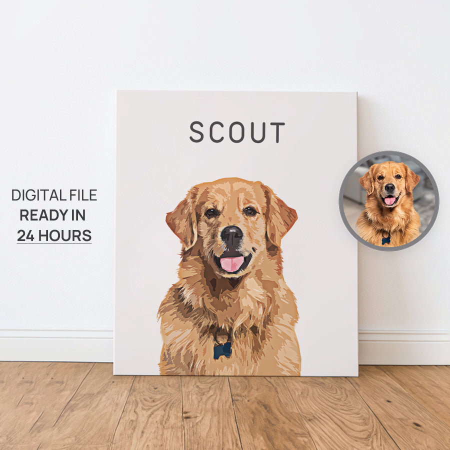 Lovely Custom Dog Portrait Cartoon Vertical Canvas - Gift For Pet Lovers