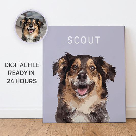 Funny Personalized Dog Portrait Cartoon Vertical Canvas - Gift for Bestie