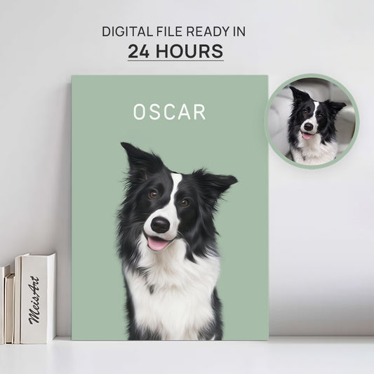 Super Cute Customized Dog & Cat Portrait Vertical Canvas - Gift for Pet Lovers