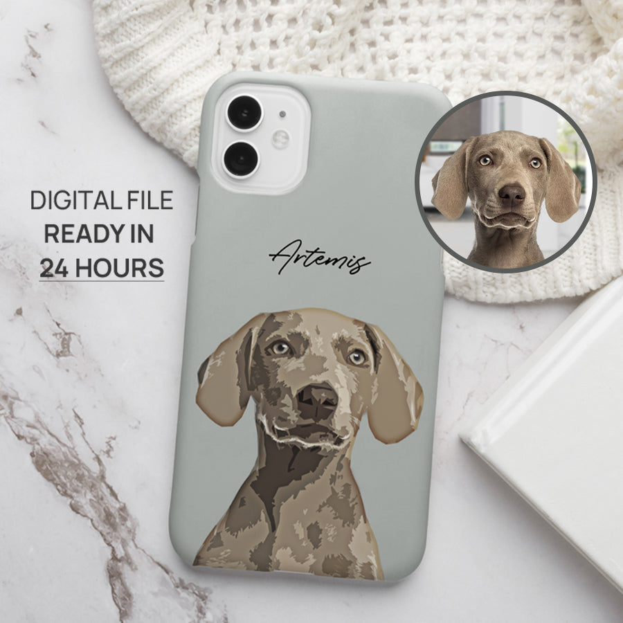 Personalized Super Cute Pet Portrait Tough Phone Case - Gift For Pet Lovers