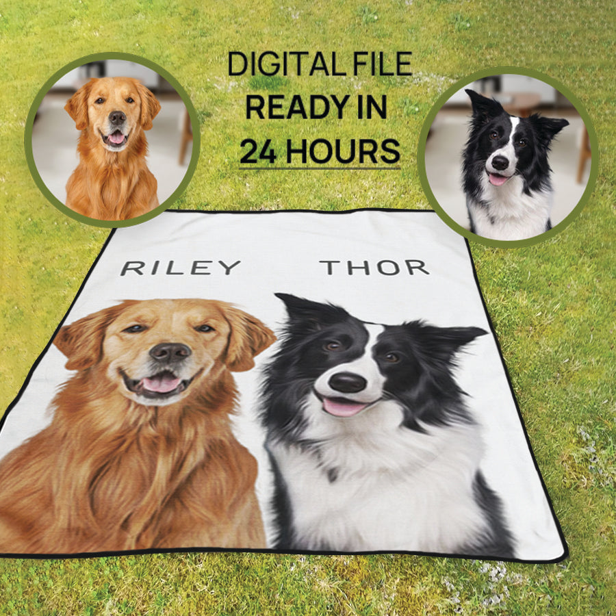 Super Adorable Personalized Pet Picnic Blanket - Gift For Dog & Cat Lovers