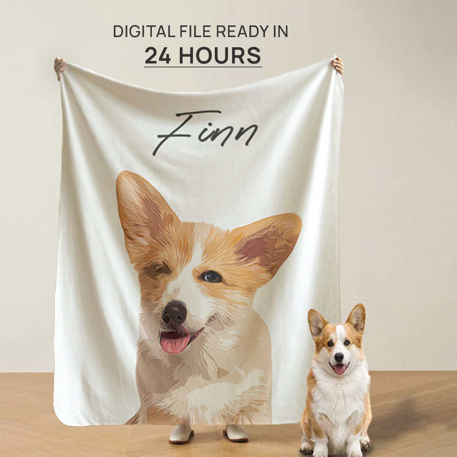 Super Cute Custom Dog Cartoon Sherpa Fleece Blanket - Gift For Pet Lovers