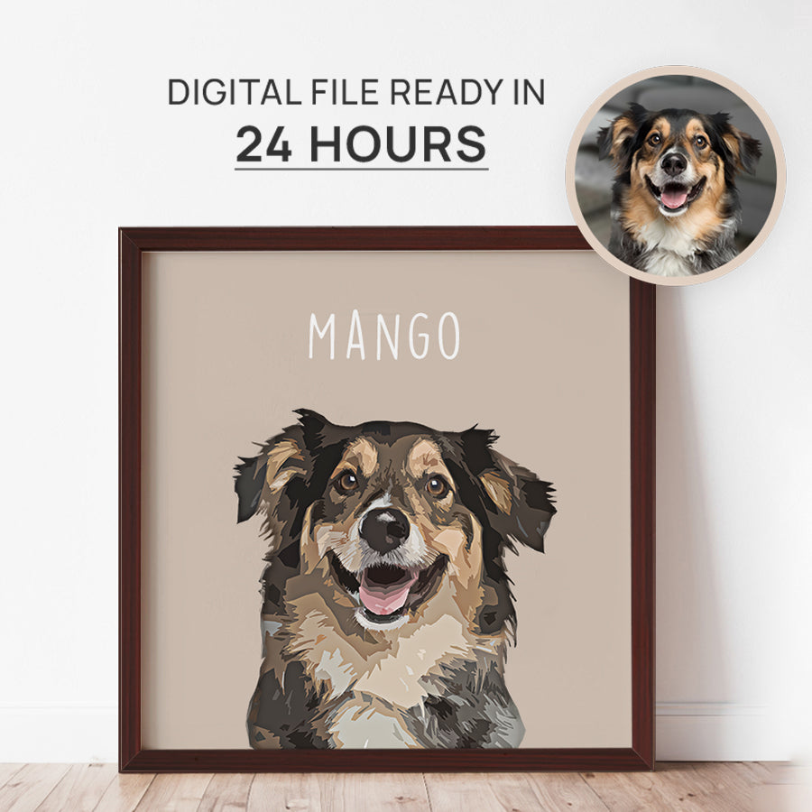 Super Cute Custom Dog Square Frame Canvas - Gift for Pet Lovers