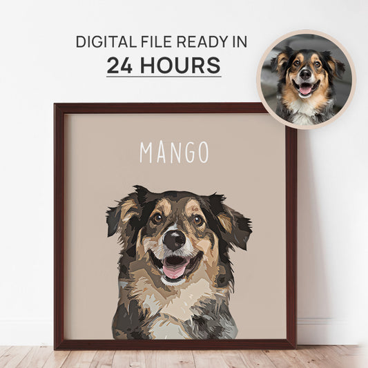 Super Cute Custom Dog Square Frame Canvas - Gift for Pet Lovers