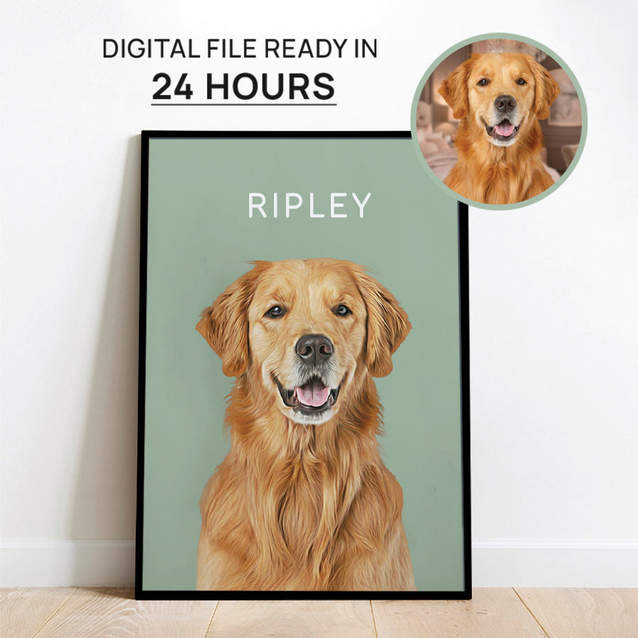 Super Cute Custom Pet Portrait Vertical Frame Canvas - Gift For Bestie
