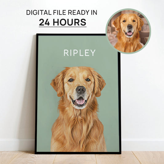 Super Cute Custom Pet Portrait Vertical Frame Canvas - Gift For Bestie