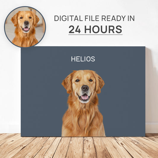 Super Cute Custom Dod & Cat Portrait Horizontal Canvas - Gift For Pet Lovers
