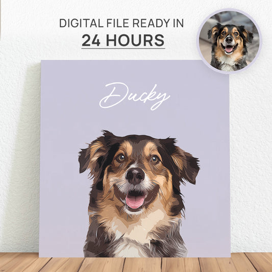 Lovely Personalized Dog Cartoon Square Canvas - Gift for Bestie