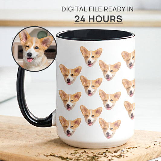 Personalized  Funny Pet Face Accent Mug - Gift for Pet Lovers