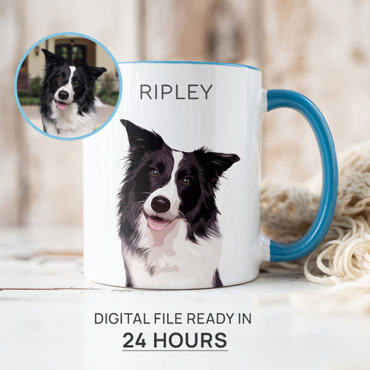 Personalized Adorable Pet Portrait Accent Mug - Gift for Pet Lovers