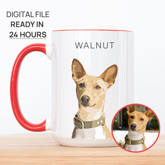 Personalized Super Cute Adorable Pet Portrait Accent Mug - Gift for Pet Lovers