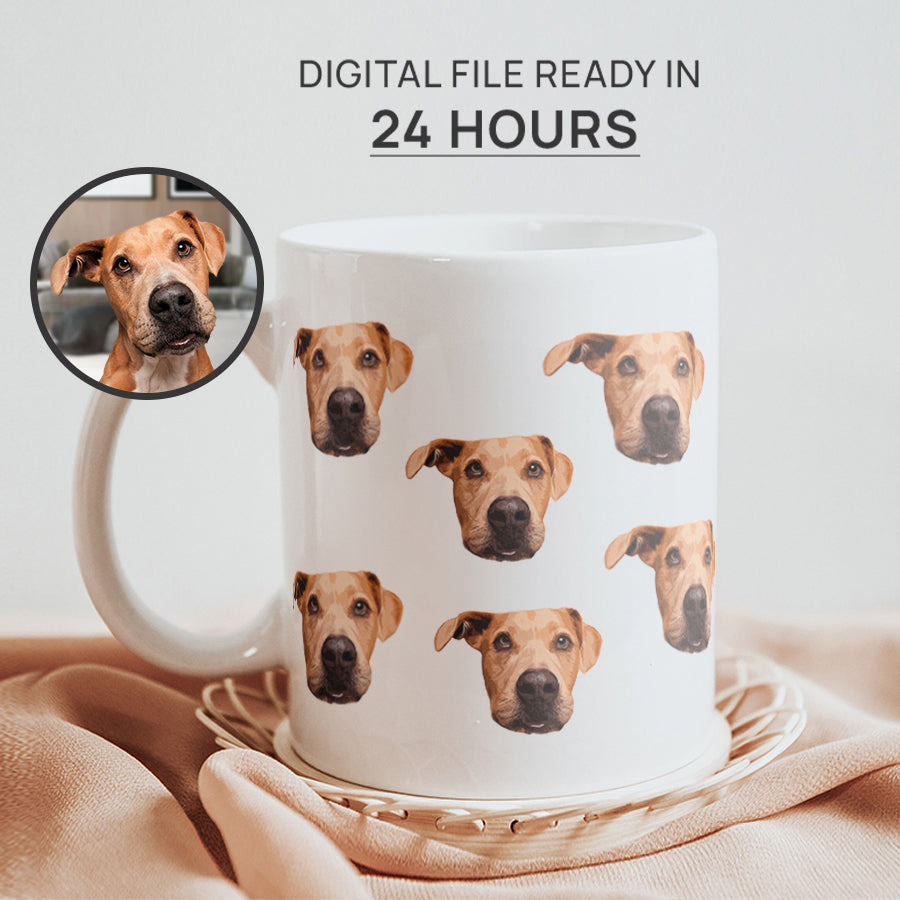 Personalized  Funny Pet Face White Mug - Gift for Pet Lovers