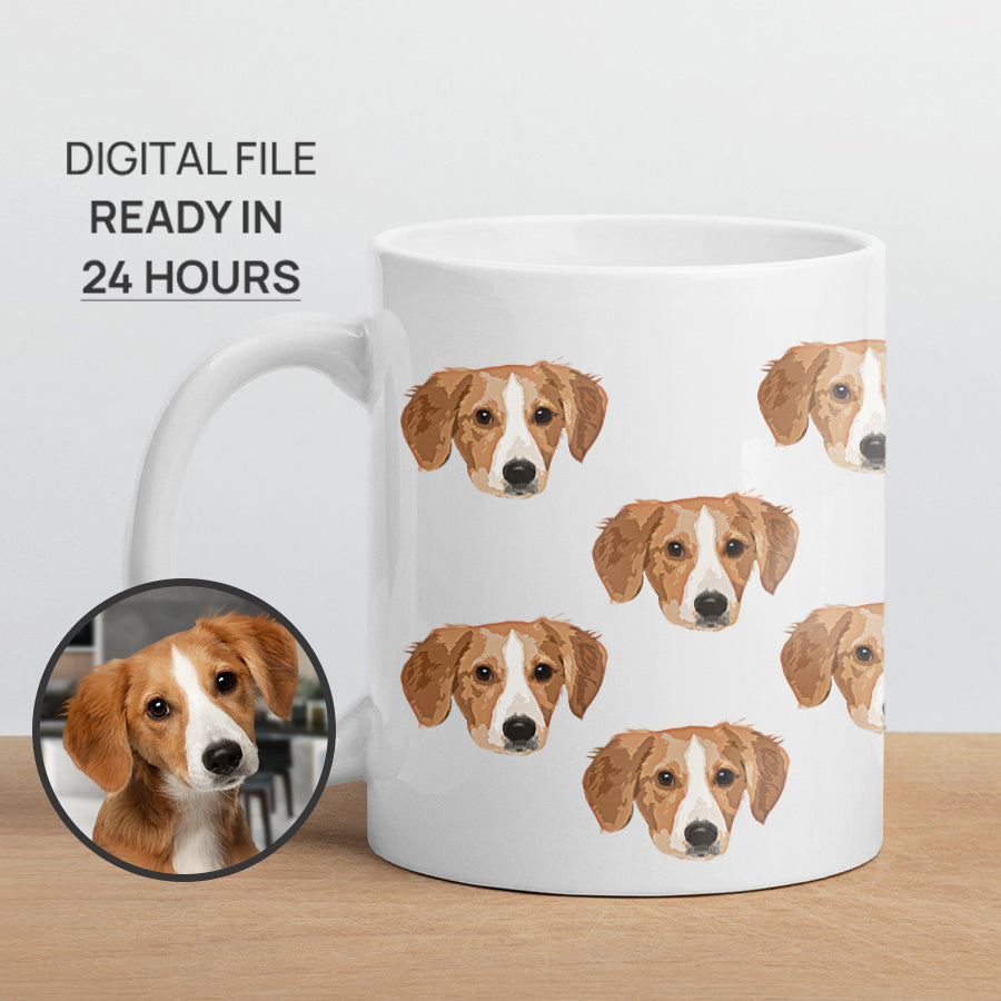 Personalized Super Cute Pet Face White Mug - Gift for Pet Lovers