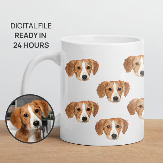 Personalized Super Cute Pet Face White Mug - Gift for Pet Lovers