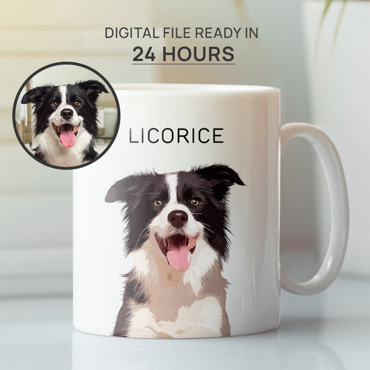 Personalized Adorable Pet Portrait White Mug - Gift For Pet Lovers