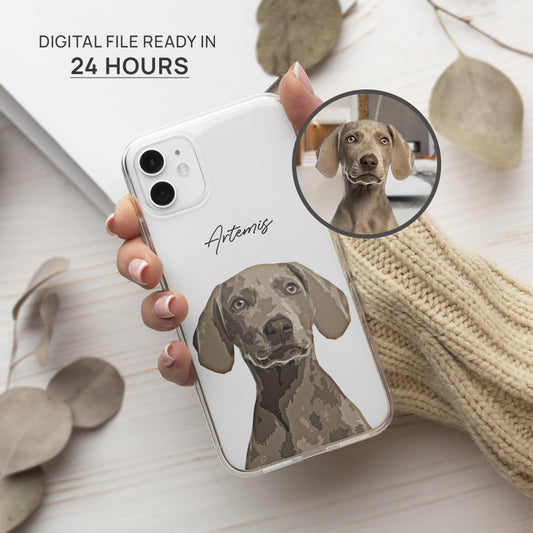 Personalized Super Cute Pet Portrait Clear Phone Case - Gift For Pet Lovers