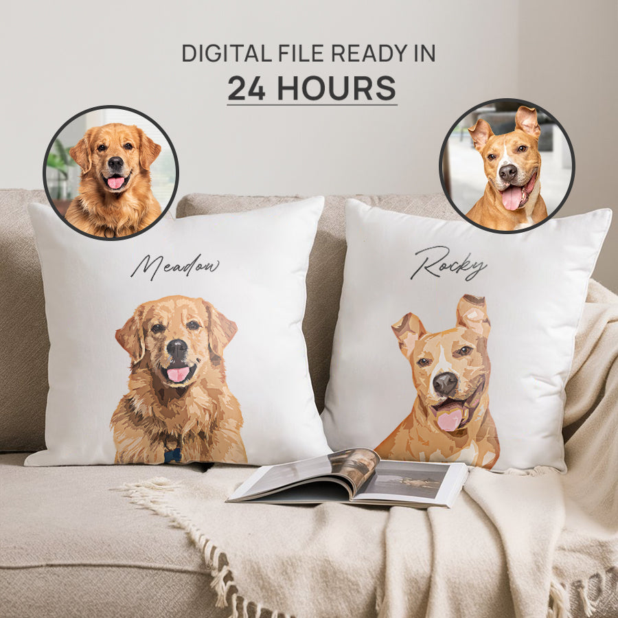 Lovely Customized Cat Cartoon Faux Suede Square Pillow - Gift For Pet Lovers