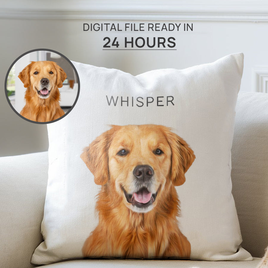 Super Cute Personalized Pet Faux Suede Square Pillow - Gift For Dog Lovers