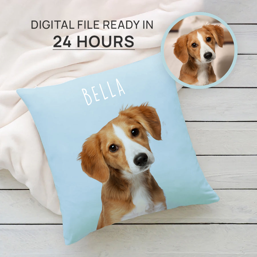 Super Funny Custom Dog Portrait Square Pillow - Gift For Pet Lovers