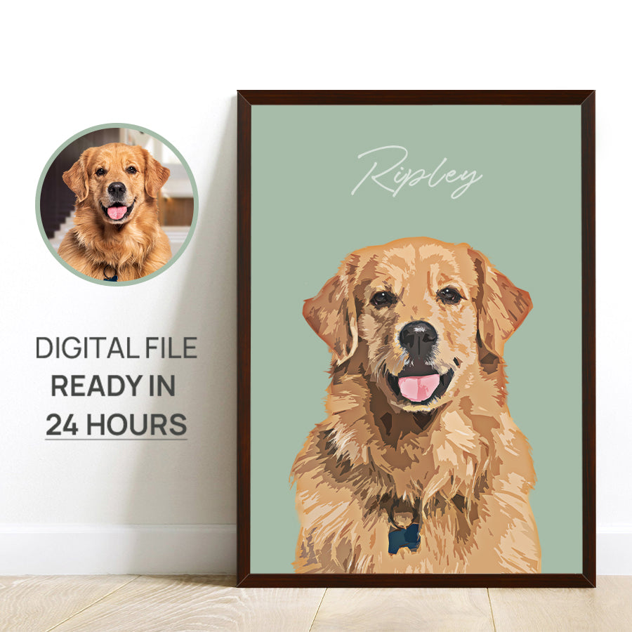Funny Customized Dog Portrait Vertical Frame Poster - Gift For Pet Lovers