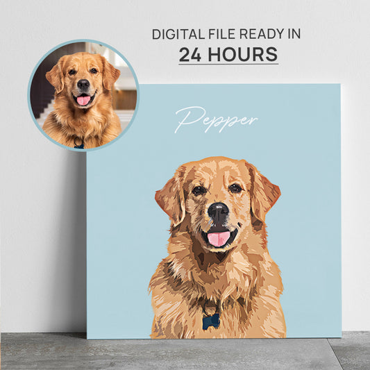 Funny Custom Dog & Cat Cartoon Square Poster - Gift For Pet Lovers