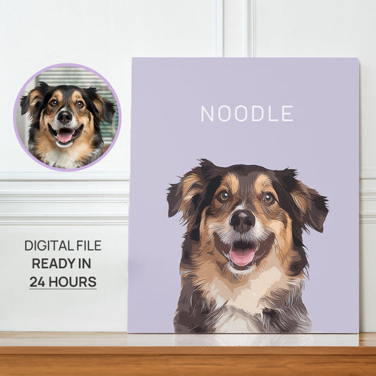 Funny Personalized Pet Portrait Cartoon Vertical Poster - Gift For Dog & Cat Lover