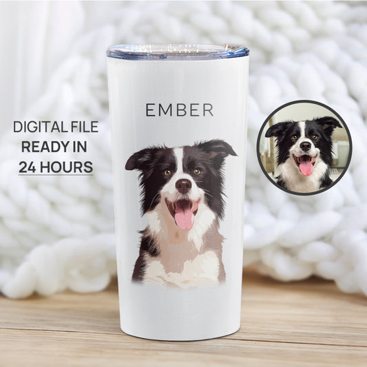 Personalized Adorable Pet Portrait Push-on Lid Tumbler - Gift For Pet Lovers