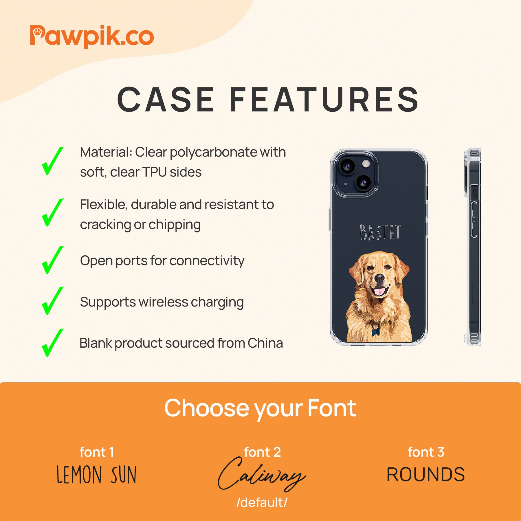 Personalized Colorful Pet Portrait Clear Phone Case - Gift For Pet Lovers