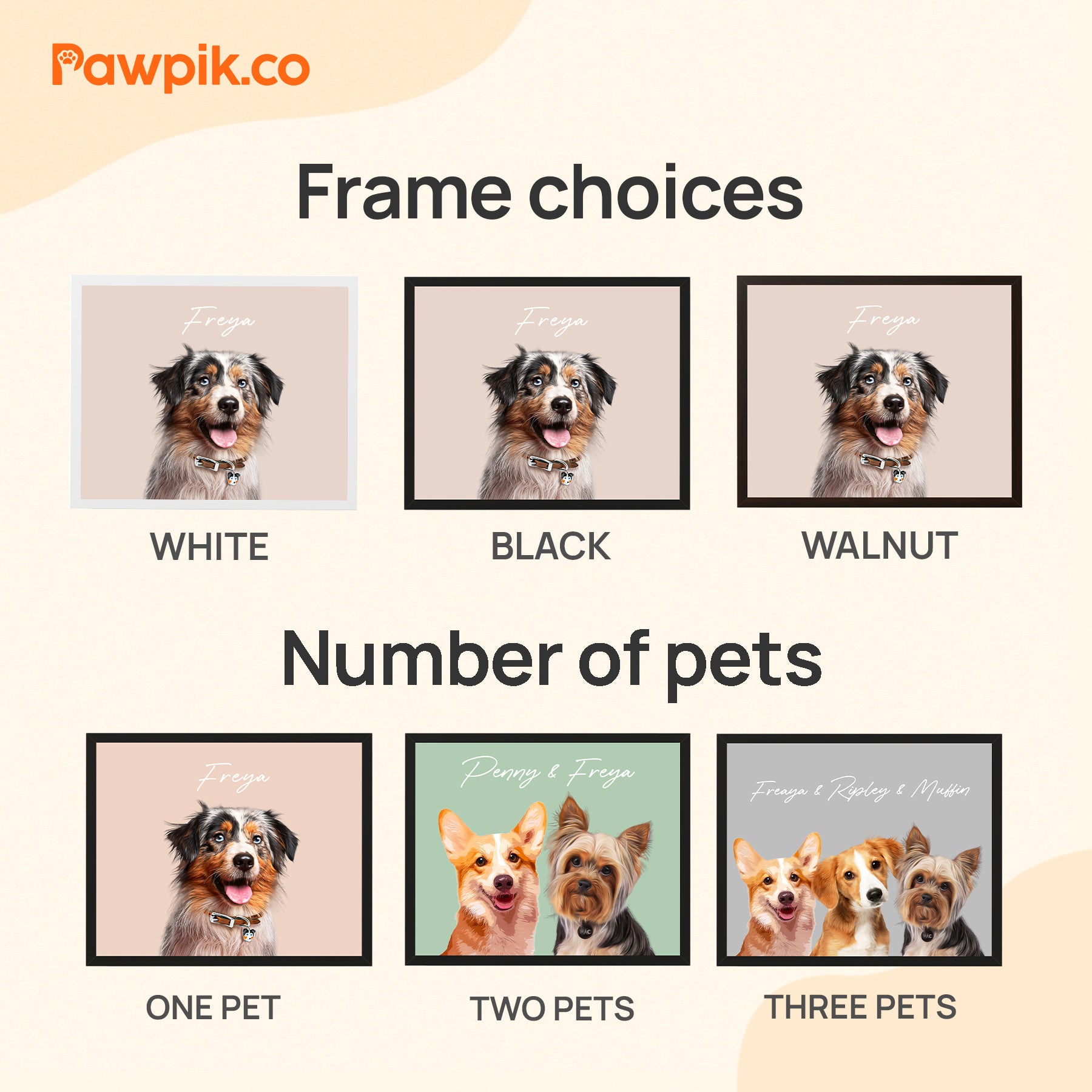 Funny Custom Dog & Cat Horizontal Frame Poster - Gift for Friends
