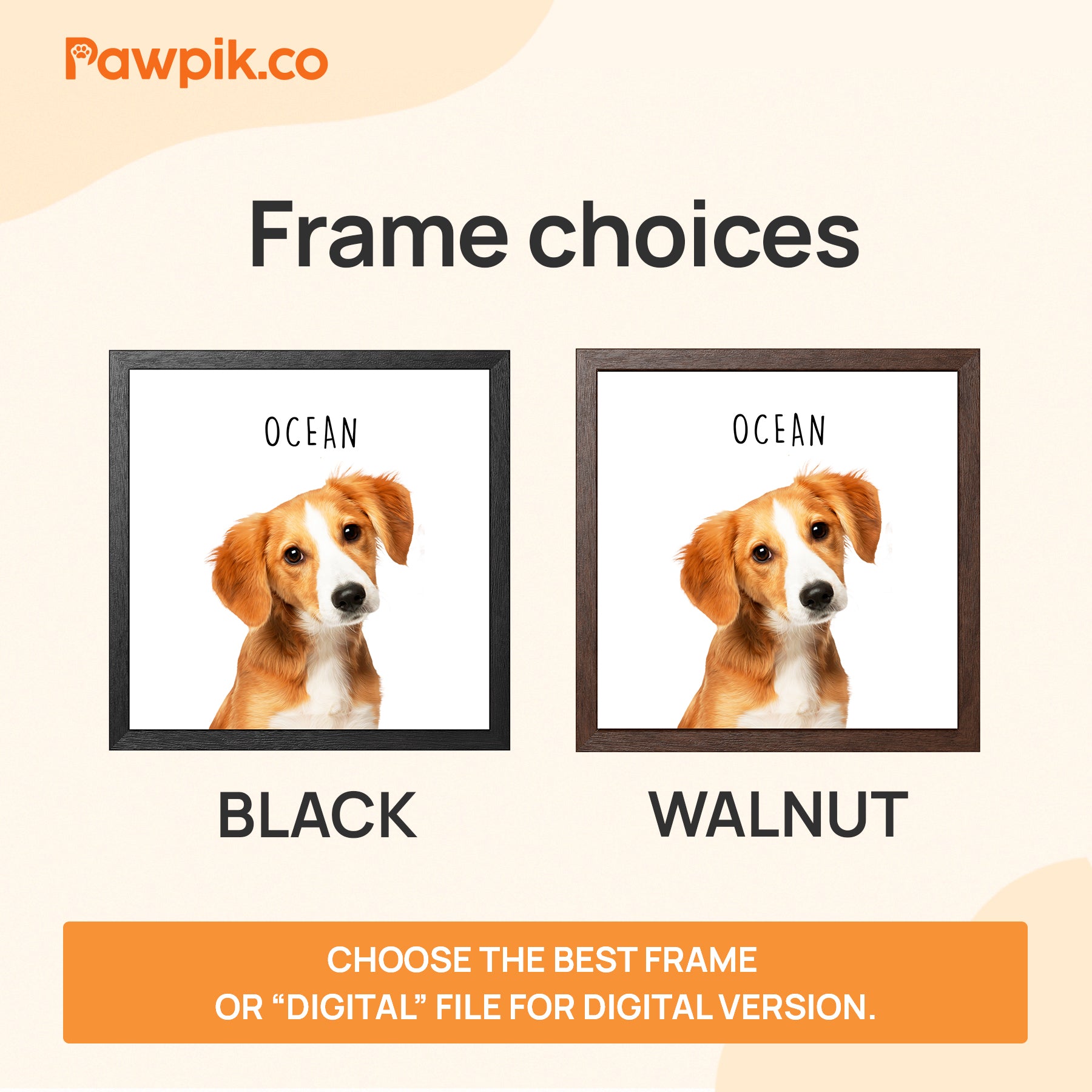 Super Cute Custom Dog Square Frame Canvas - Gift for Pet Lovers