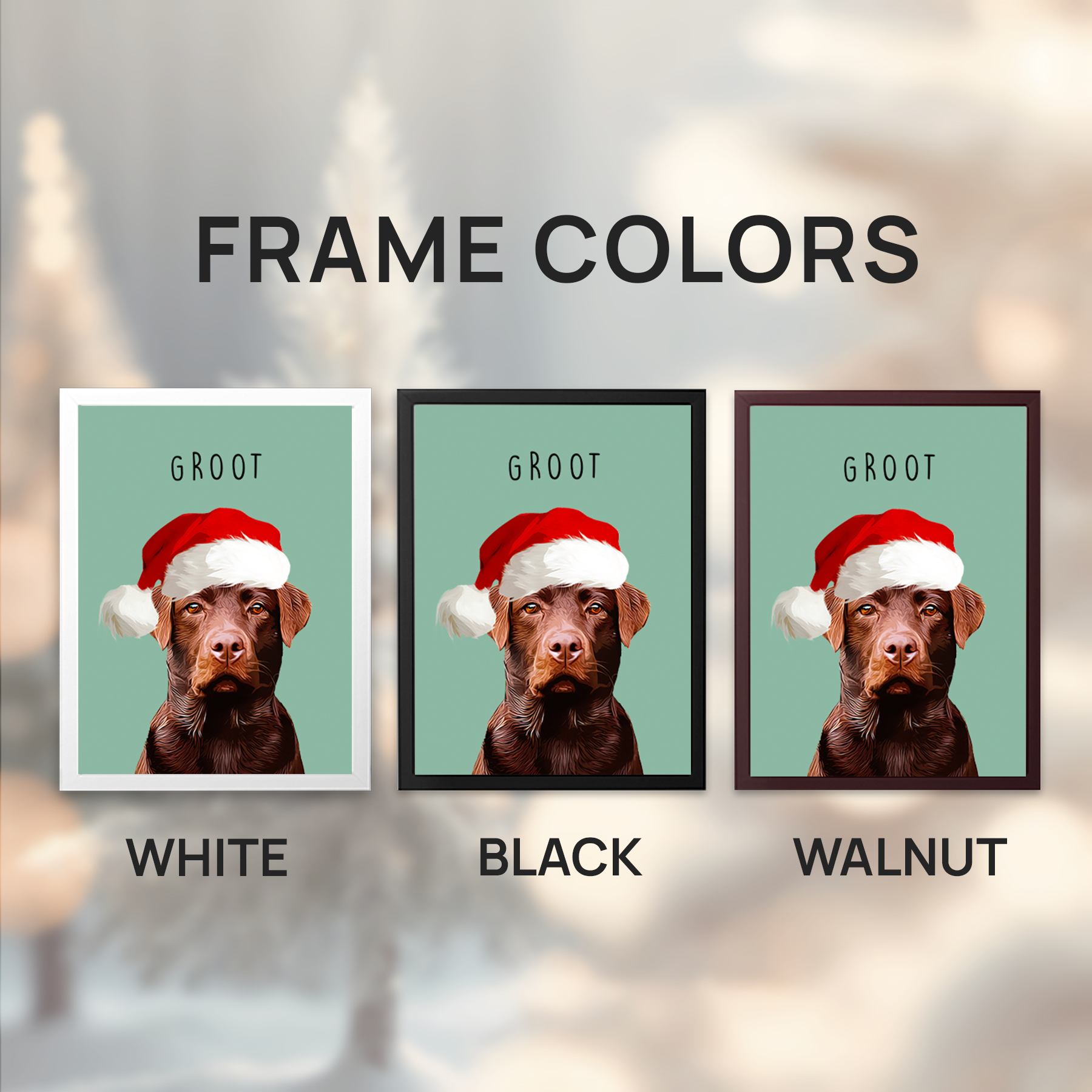 Custom Super Cute Pet Photo, Personalized Frame Poster - Christmas Gift For Pet Owners