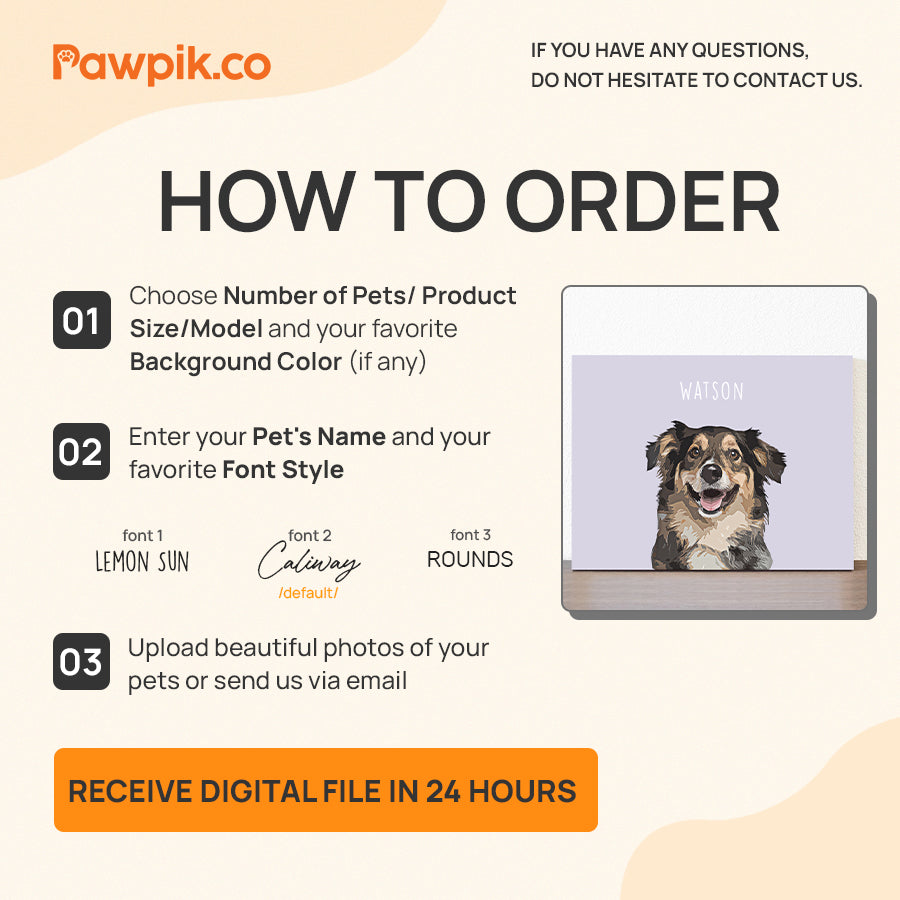 Digital Customized Pet Portrait Canvas & Poster - Gift For Dog Lovers