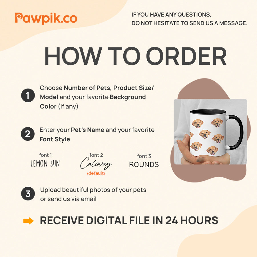 Personalized  Funny Pet Face Accent Mug - Gift for Pet Lovers