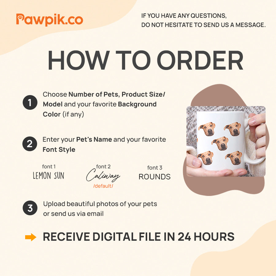 Personalized Adorable Pet Face White Mug - Gift for Pet Lovers