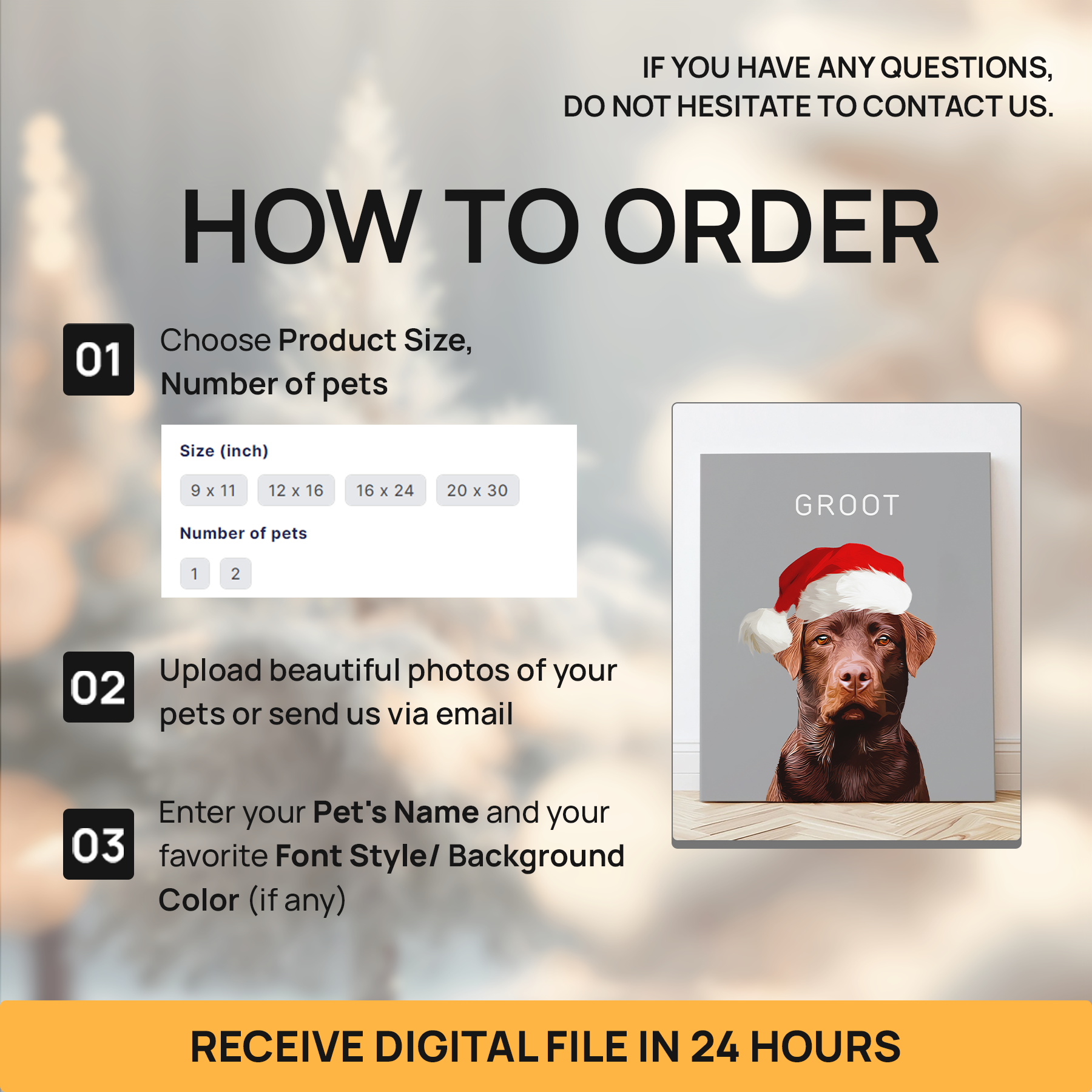 Custom Super Cute Pet Photo, Personalized Poster - Christmas Gift For Pet Owners