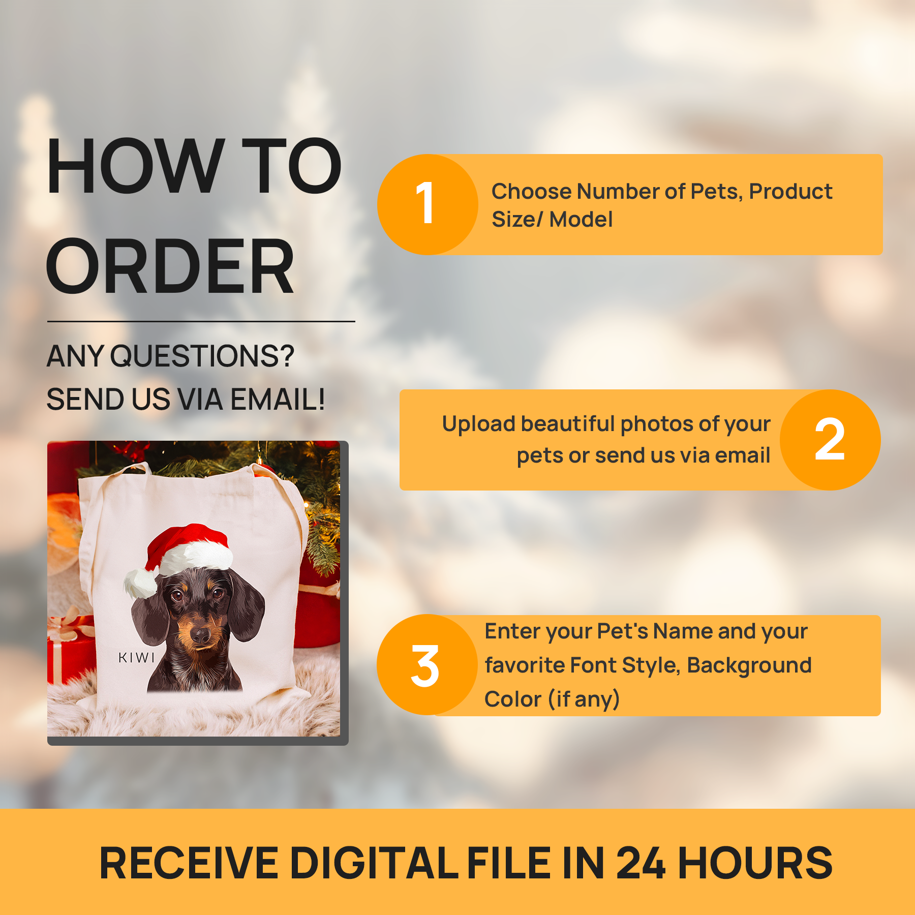 Custom Adorable Pet Photo, Personalized Tote Bag - Christmas Gift For Pet Owners