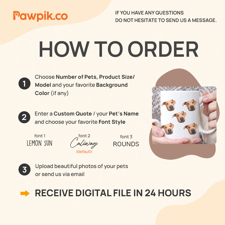 Personalized Super Cute Pet Face White Mug - Gift for Pet Lovers