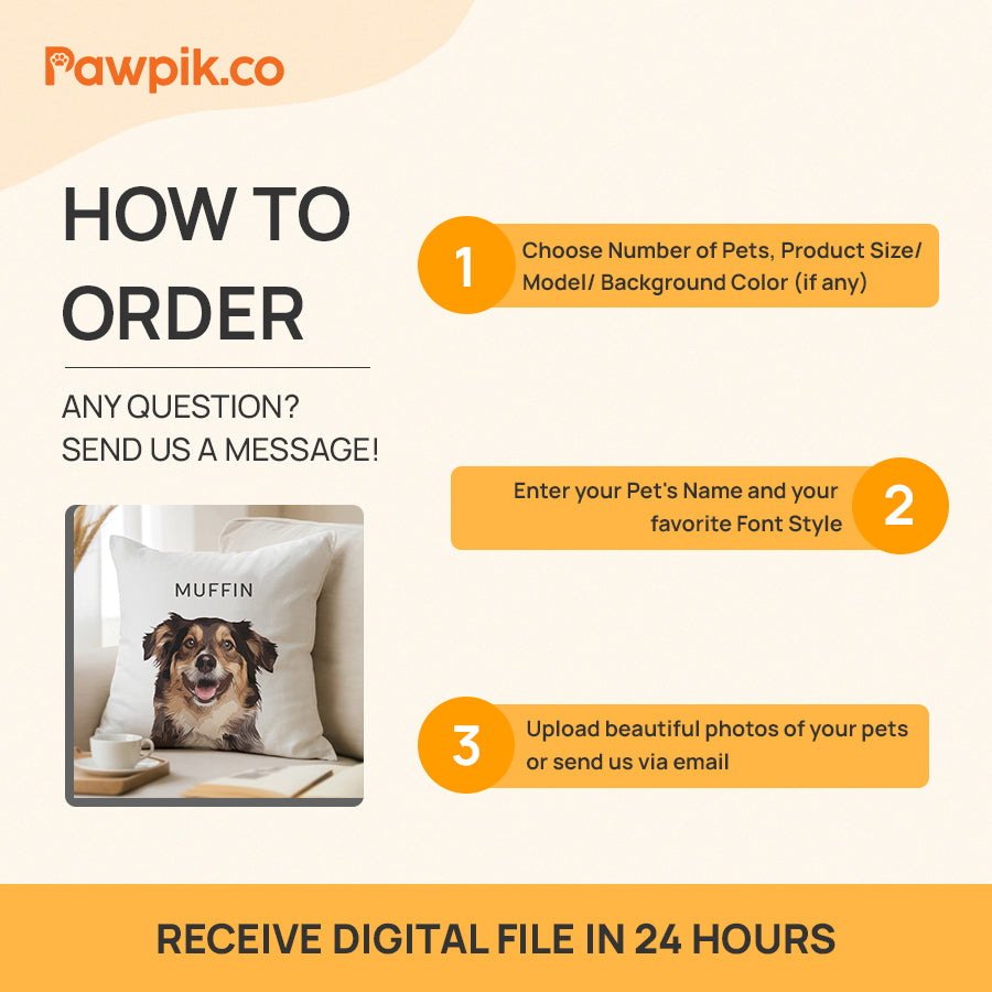 Funny Custom Dog Cartoon Faux Suede Square Pillow - Gift For Pet Lovers