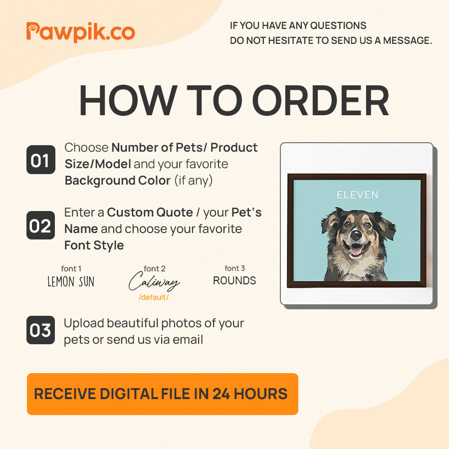 Funny Custom Dog & Cat Horizontal Frame Poster - Gift for Friends