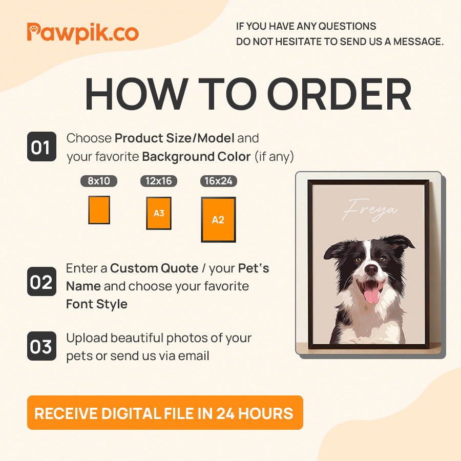 Funny Customized Dog Portrait Vertical Frame Poster - Gift For Pet Lovers