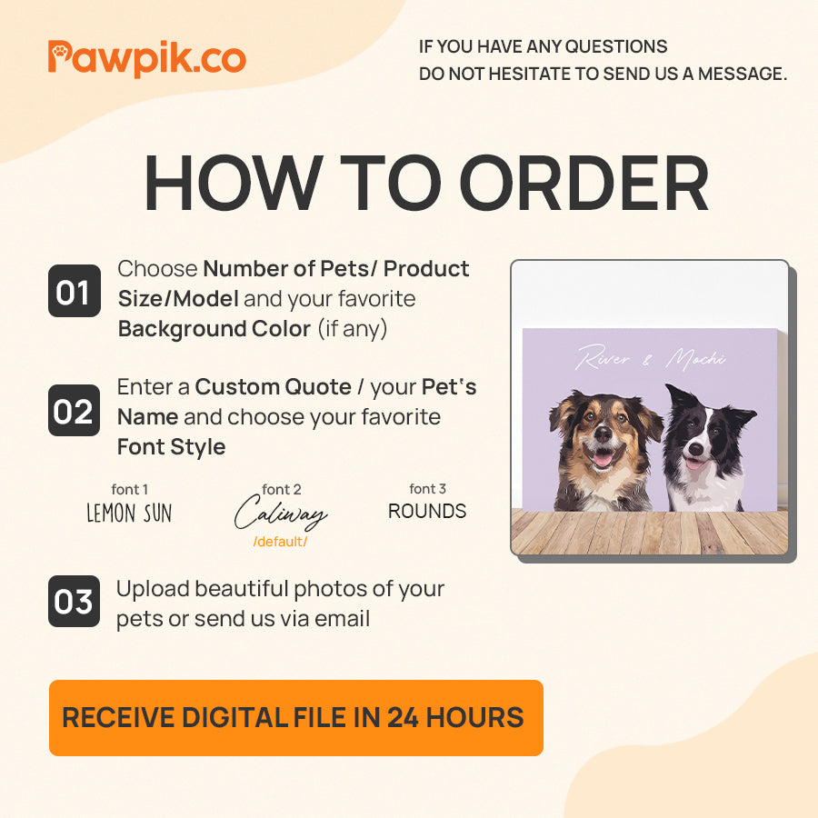 Funny Custom Dog Portrait Horizontal Poster - Gift for Pet Lovers
