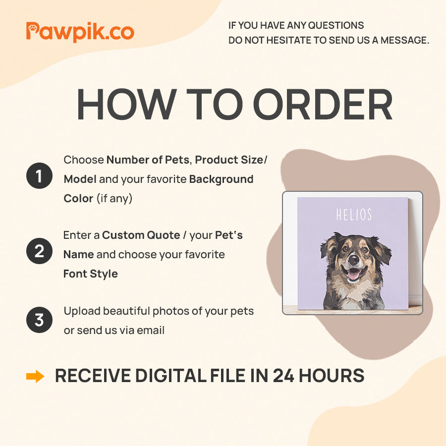 Super Cute Personalized Pet Square Poster - Gift For Dog & Cat Lovers
