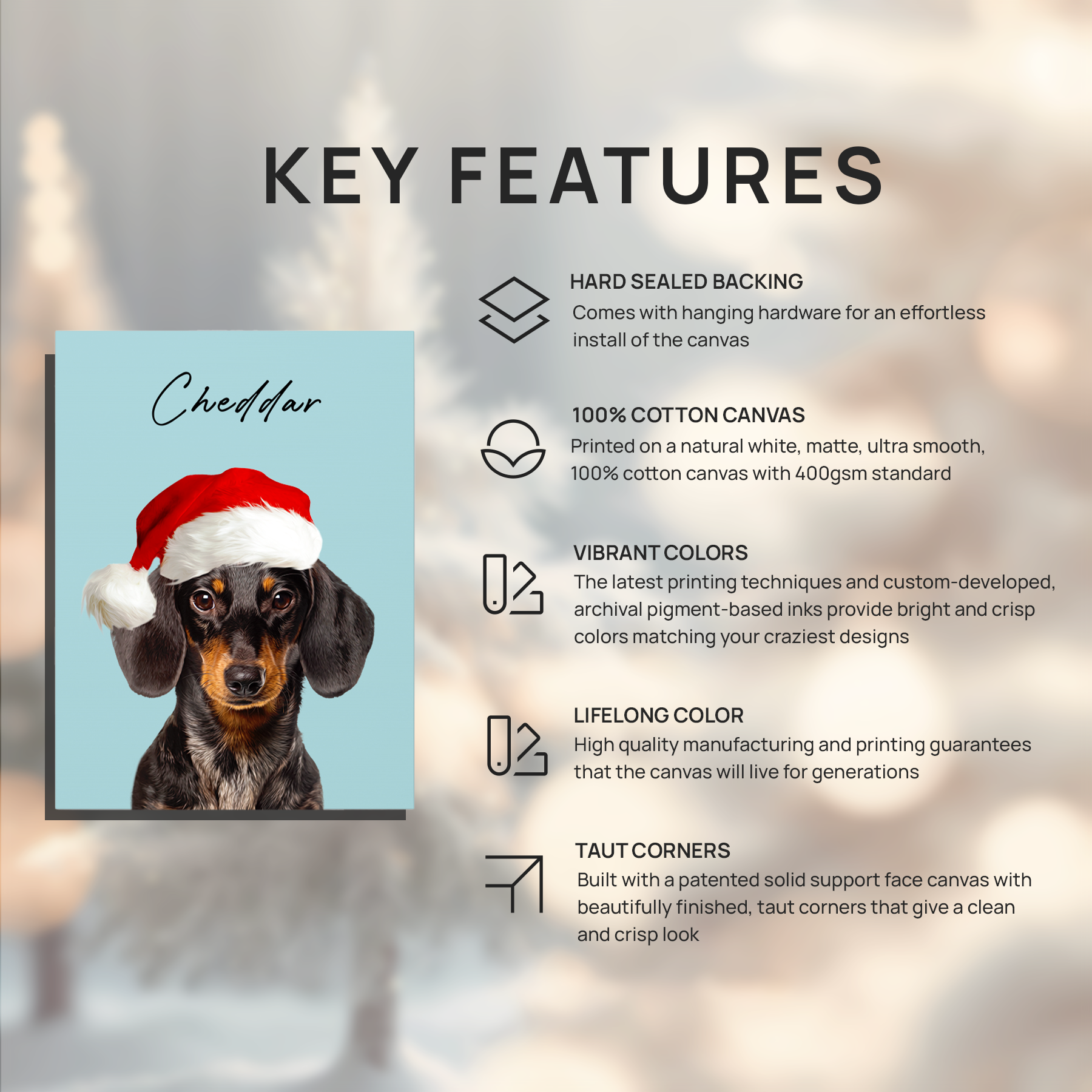 Custom Adorable Pet Photo, Personalized Canvas - Christmas Gift For Pet Owners