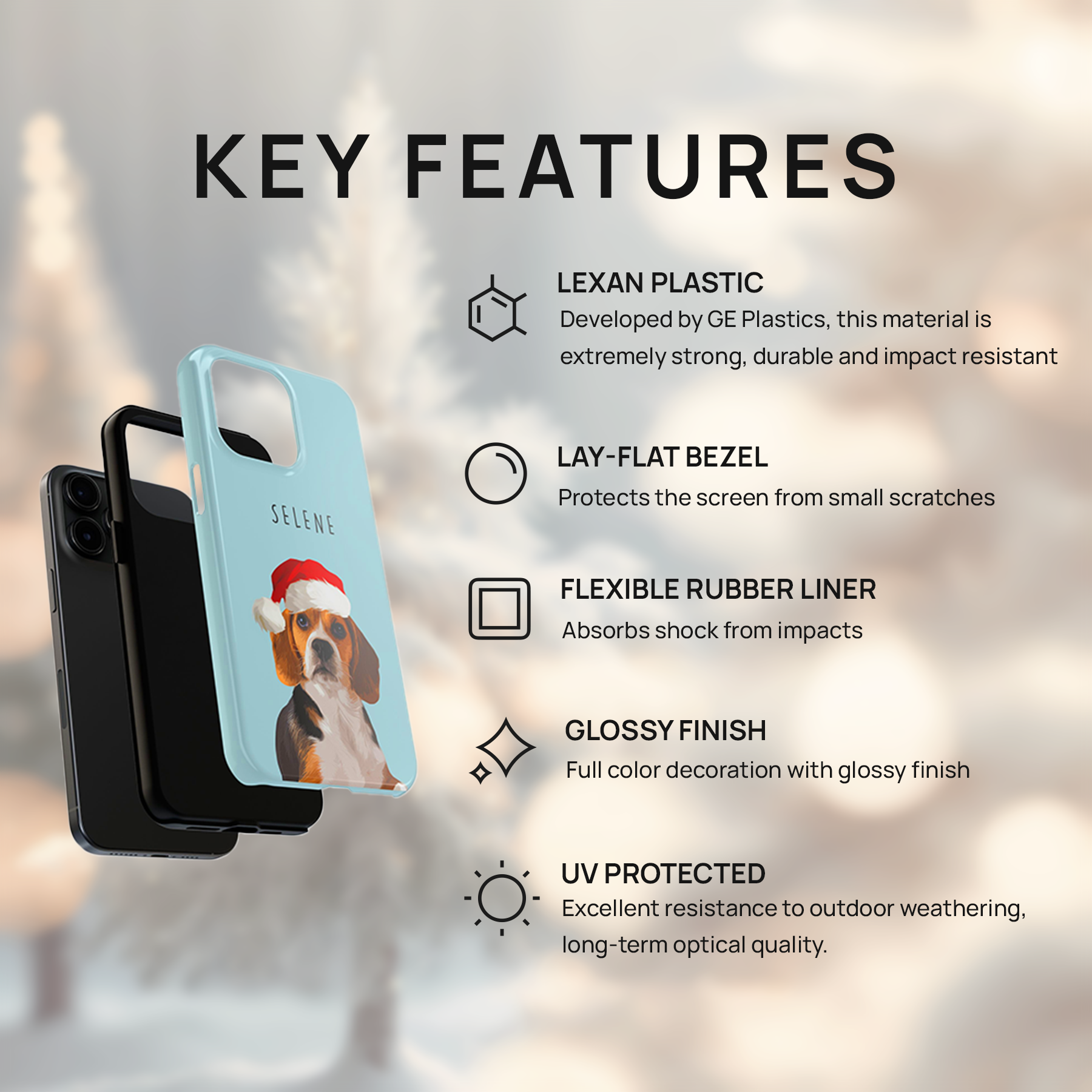 Custom Adorable Pet Photo, Personalized Tough Phone Case - Christmas Gift For Pet Owners