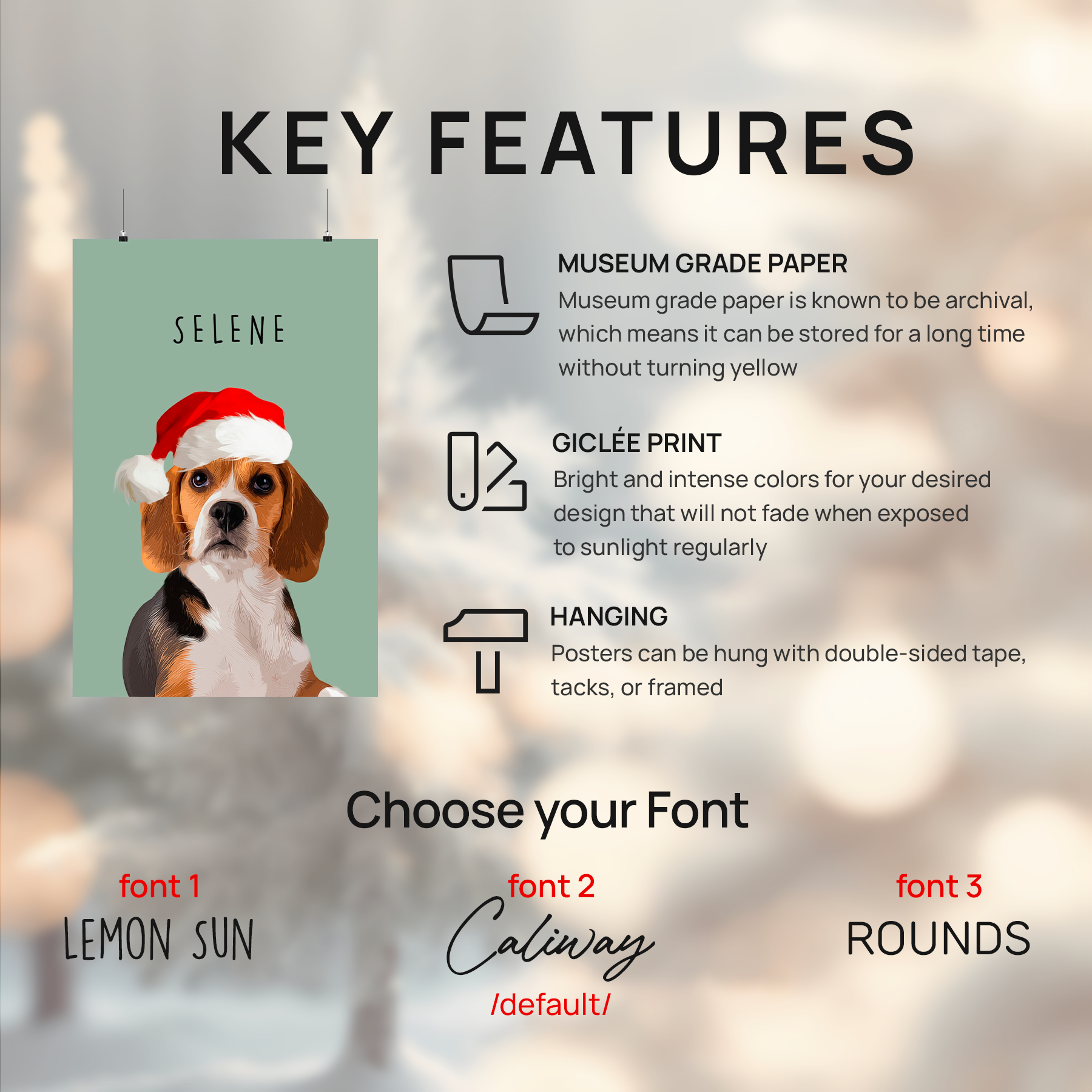 Custom Adorable Pet Photo, Personalized Poster - Christmas Gift For Pet Owners