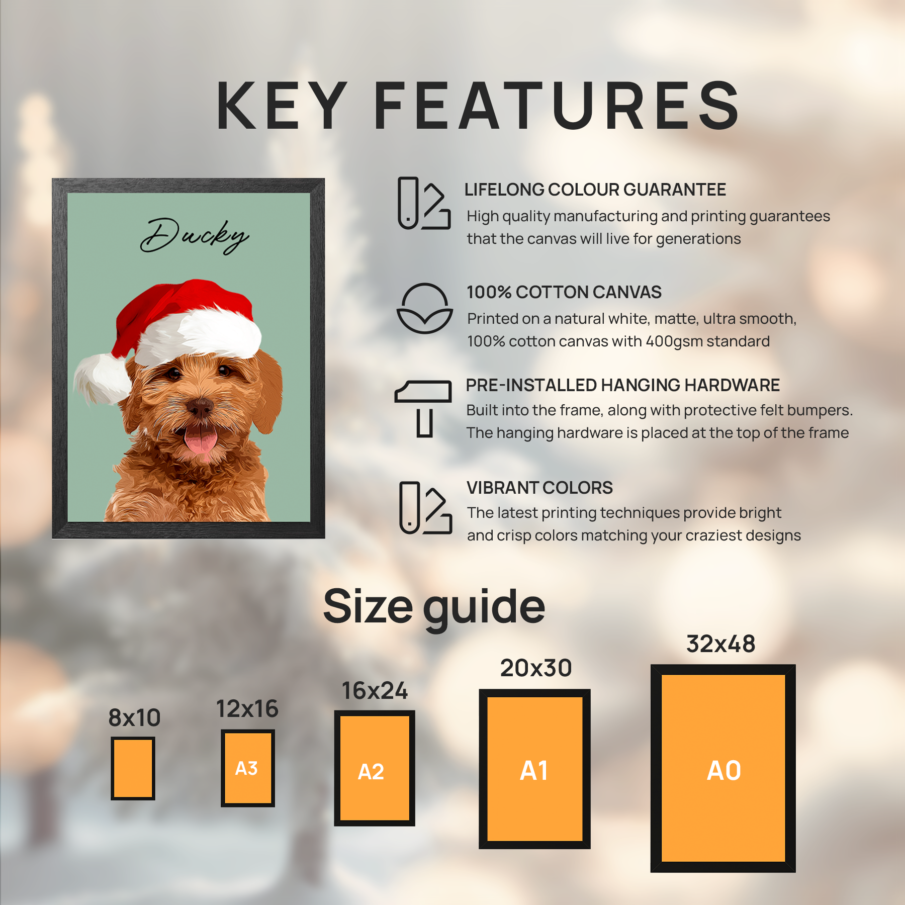 Custom Adorable Pet Photo, Personalized Canvas - Christmas Gift For Pet Owners